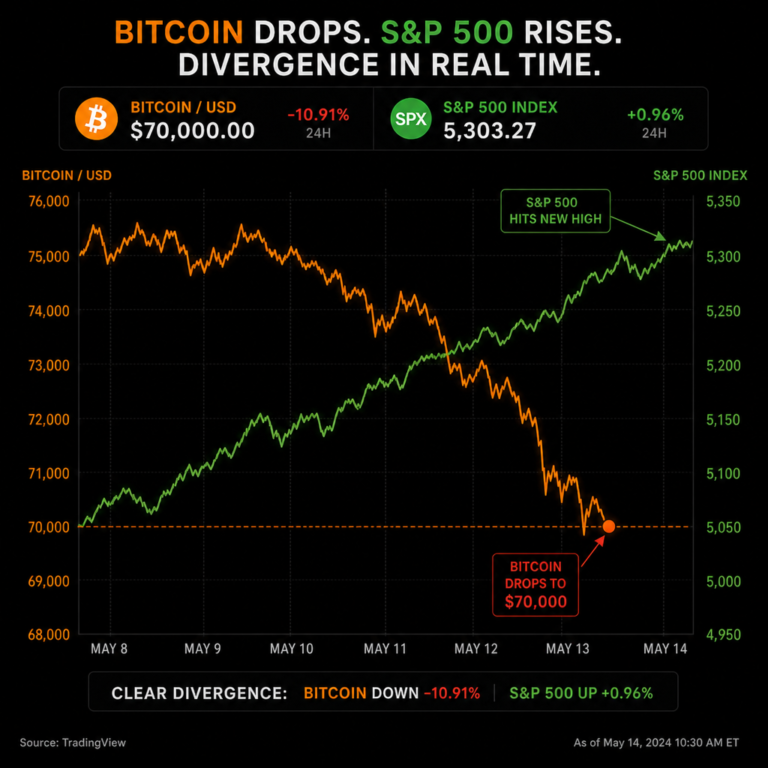 Bitcoin Hits 2-Month Low as Stocks Surge — What the Hell Is Going On?